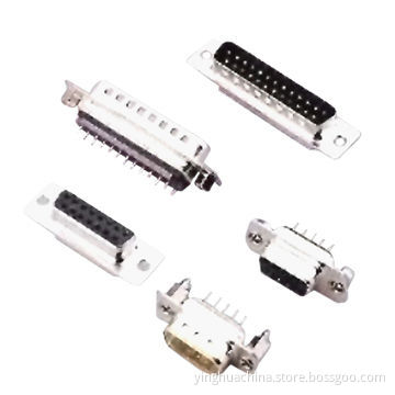 D-sub Connectors 9/15/25/37/50pins Male/Female PCB, Straight Stamped Pin Through Hole Hex Screw